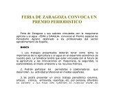 FERIA DE ZARAGOZA CONVOCA UN PREMIO PERIODISTICO.