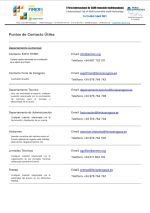 Useful contact information for the Exhibitor