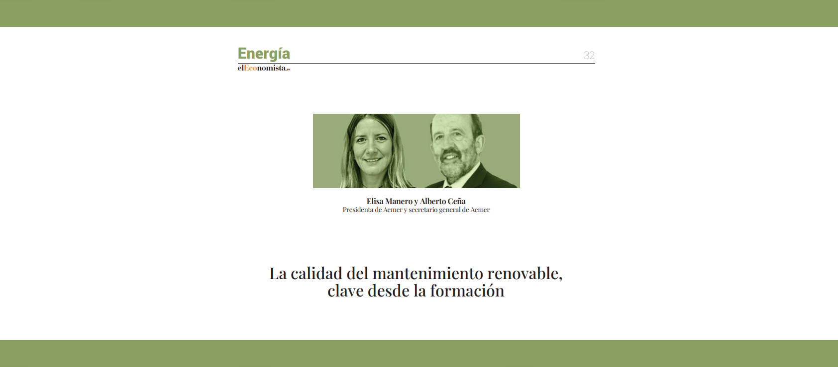La calidad del mantenimiento renovable, clave desde la formación