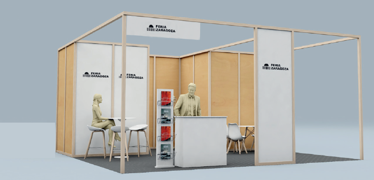 1.H. WOOD AND MELAMINE PROFILE STAND